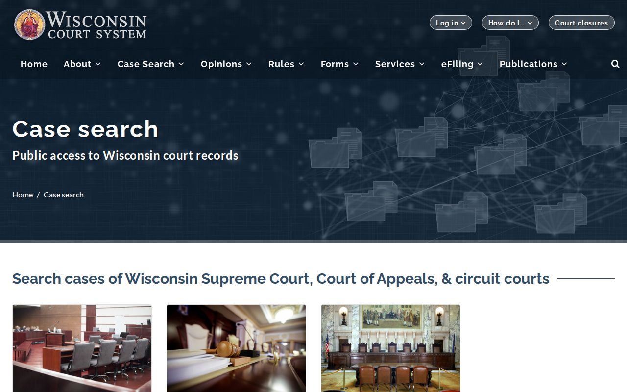Kenosha County case lookup gateway for Wisconsin court records