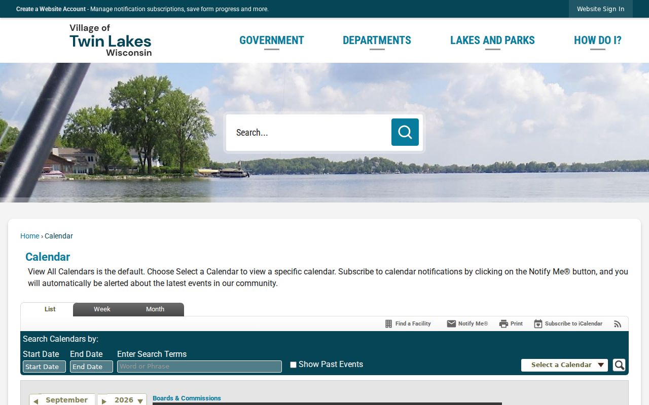Kenosha County court dates in Twin Lakes municipal event calendar