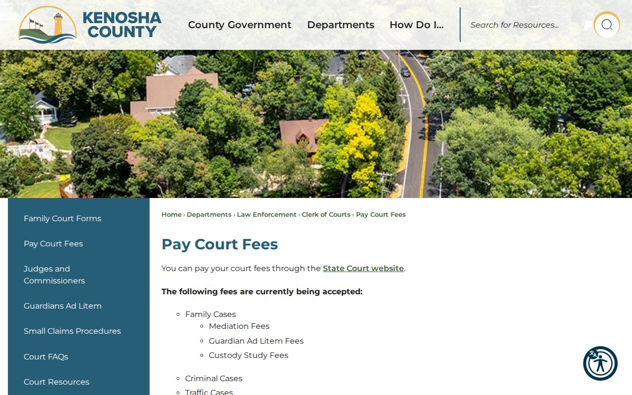 Kenosha County court docket WCCA fee route